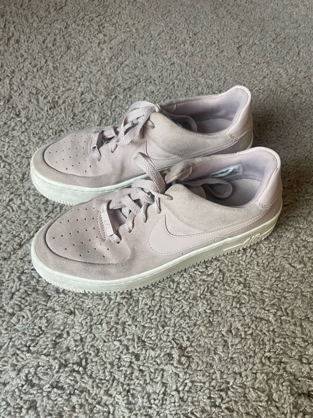 Nike Women's Low-Top Suede Sneakers in Pale Pink